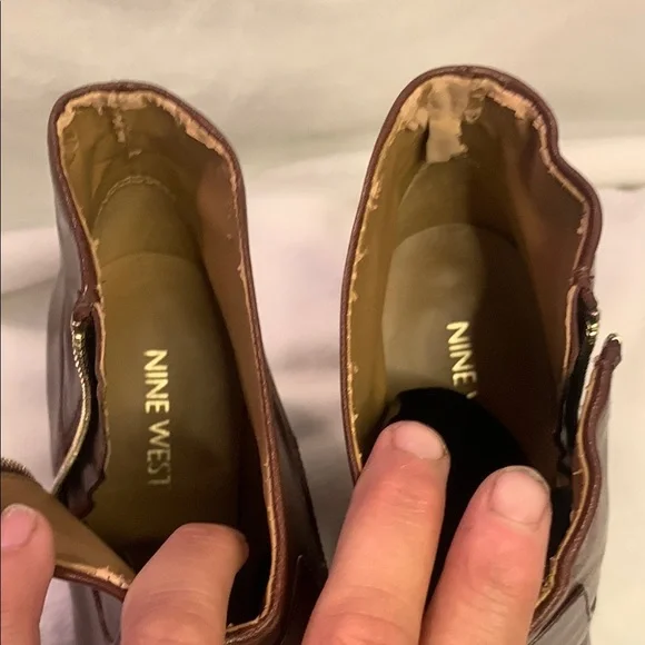 Nine West Cognac Brown Heeled Boots with Stiletto Heel - Picture 4 of 9